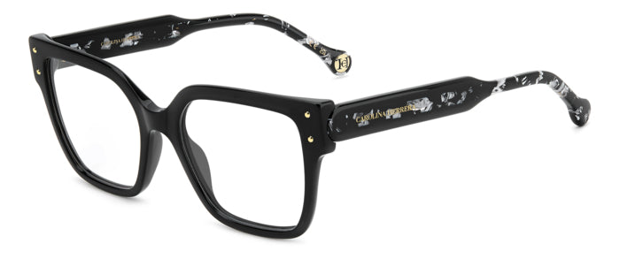 Carolina Herrera HER 0325 Black angled view showing temples