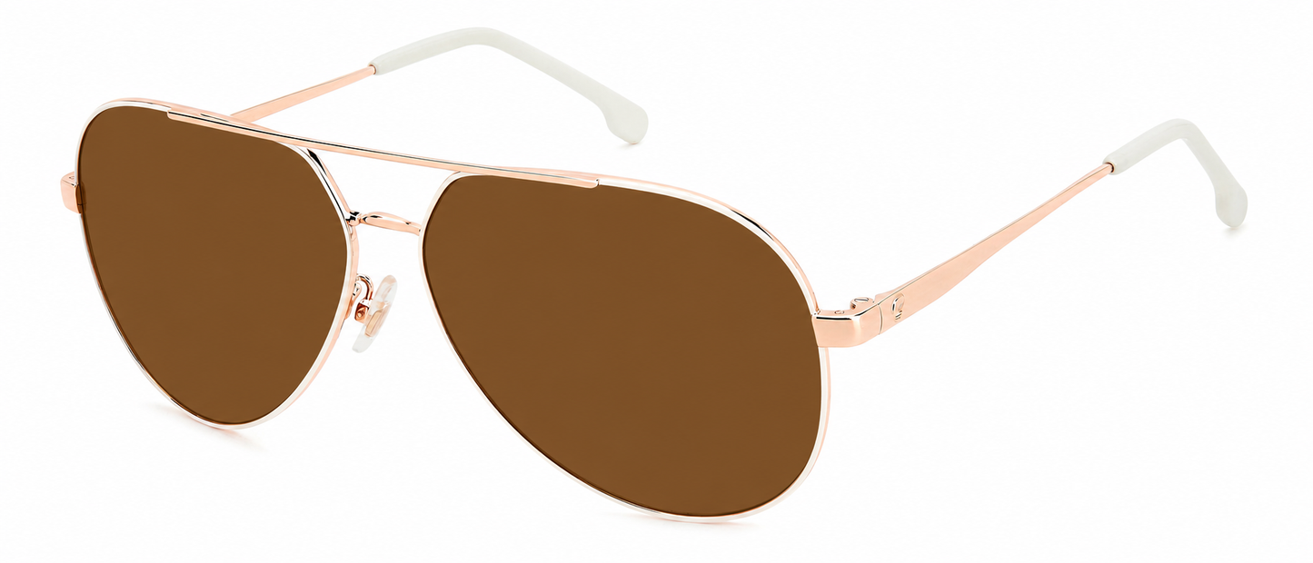 Colour: White Copper Gold - Custom Polarised - Brown solid tint