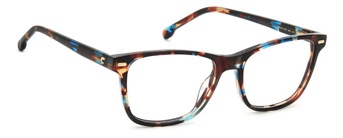 Carrera 3009 Blue Havana angled view showing temples