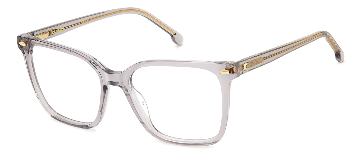 Carrera 3011 Clear Grey Gold angled view showing temples