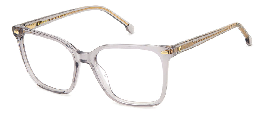 Carrera 3011 Clear Grey Gold angled view showing temples