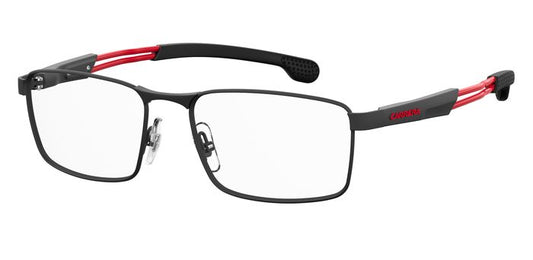 Carrera 4409 Matte Black angled view showing temples