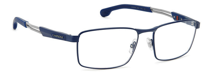 Carrera 4409 Blue Grey angled view showing temples