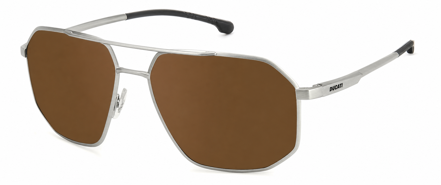 Colour: Silver - Custom Polarised - Brown solid tint