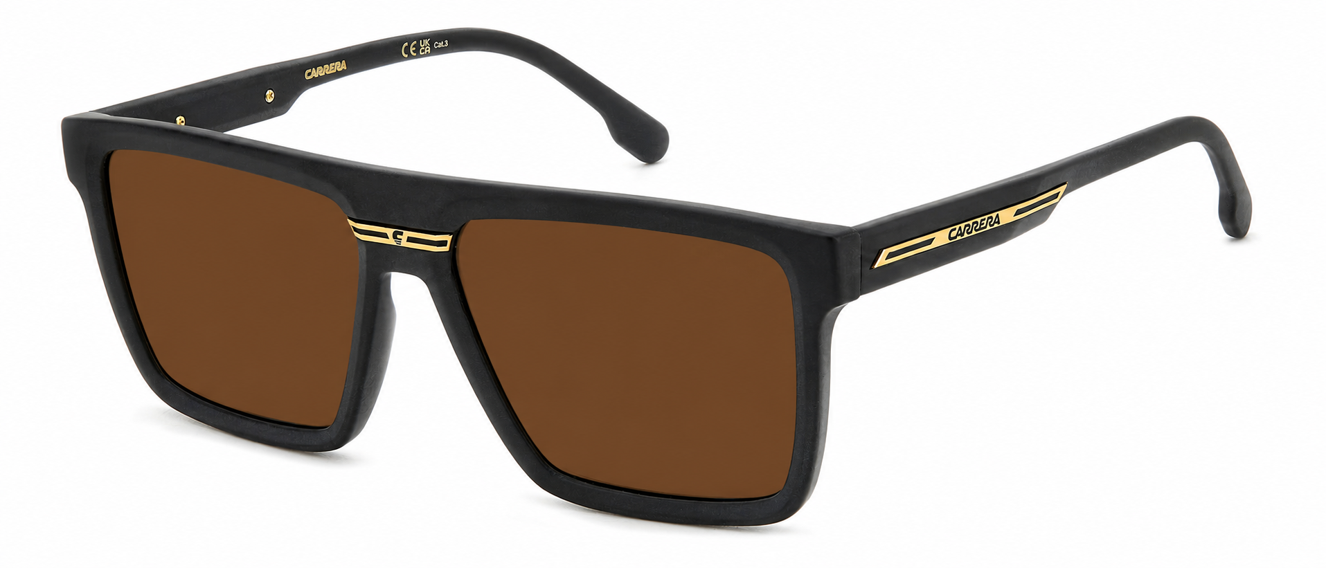 Colour: Matte Black Gold - Custom Polarised - Brown solid tint