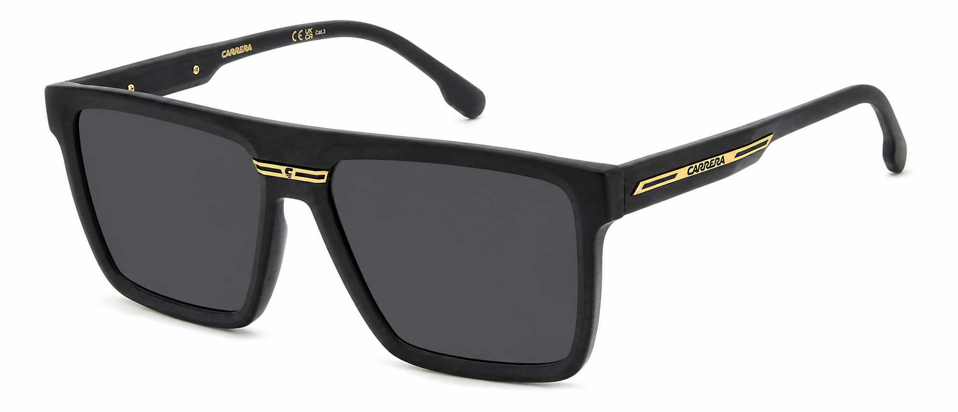 Colour: Matte Black Gold - Custom Polarised - Grey solid tint