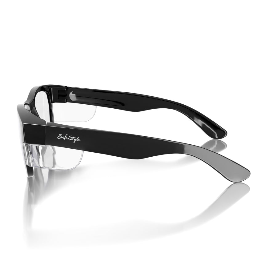 SafeStyle Classics prescription safety glasses in Black — side view