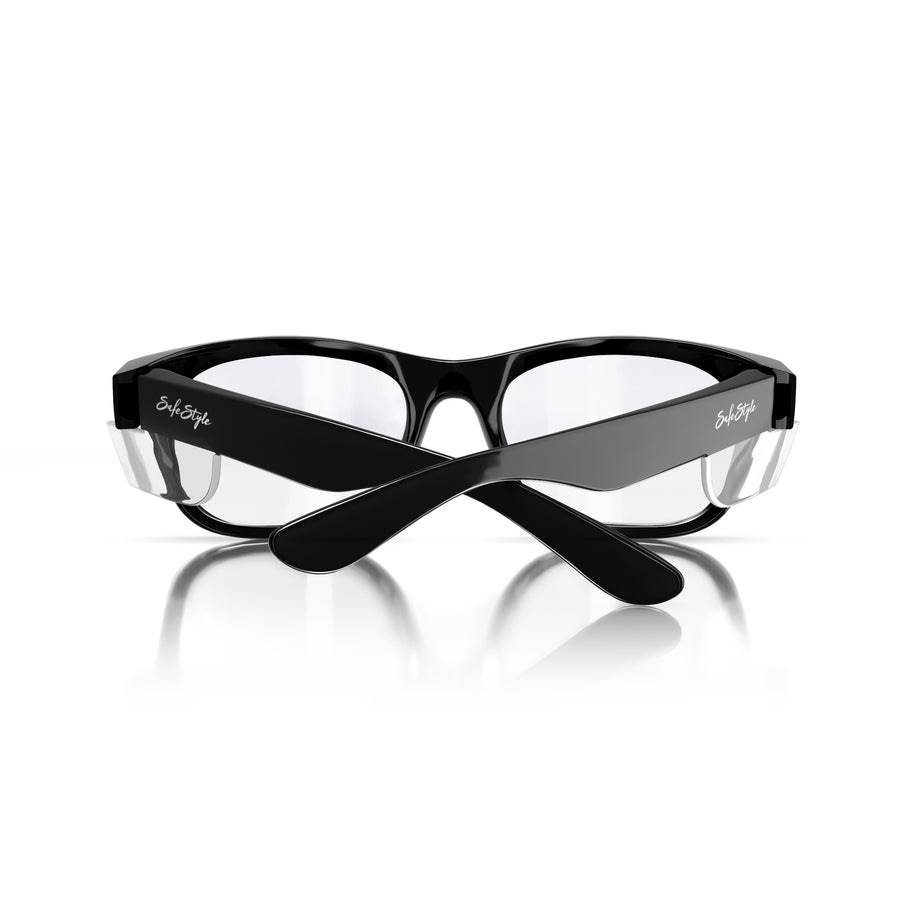 SafeStyle Classics prescription safety glasses in Black — back view