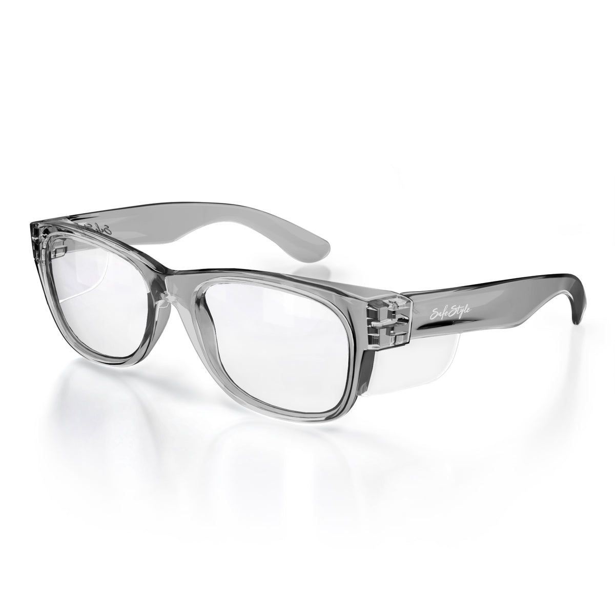 SafeStyle Classics prescription safety glasses in Graphite — angle view