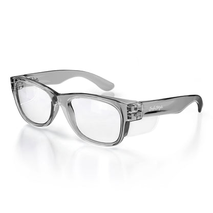 SafeStyle Classics prescription safety glasses in Graphite — angle view