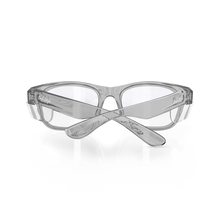 SafeStyle Classics prescription safety glasses in Graphite — back view