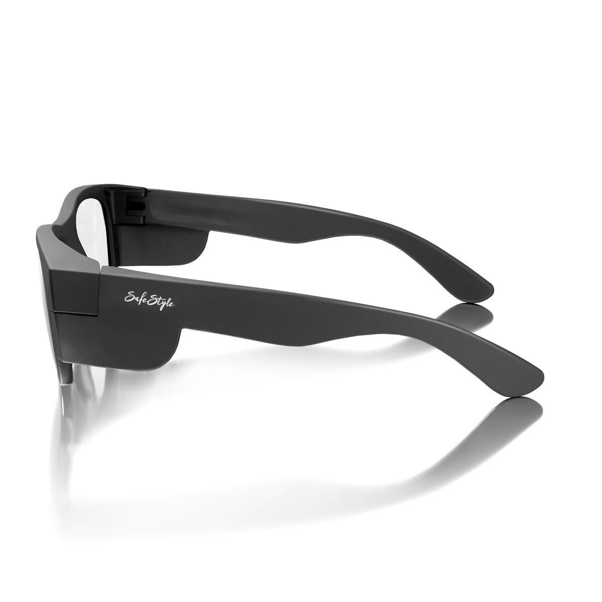 SafeStyle Classics prescription safety glasses in Matte Black — side view