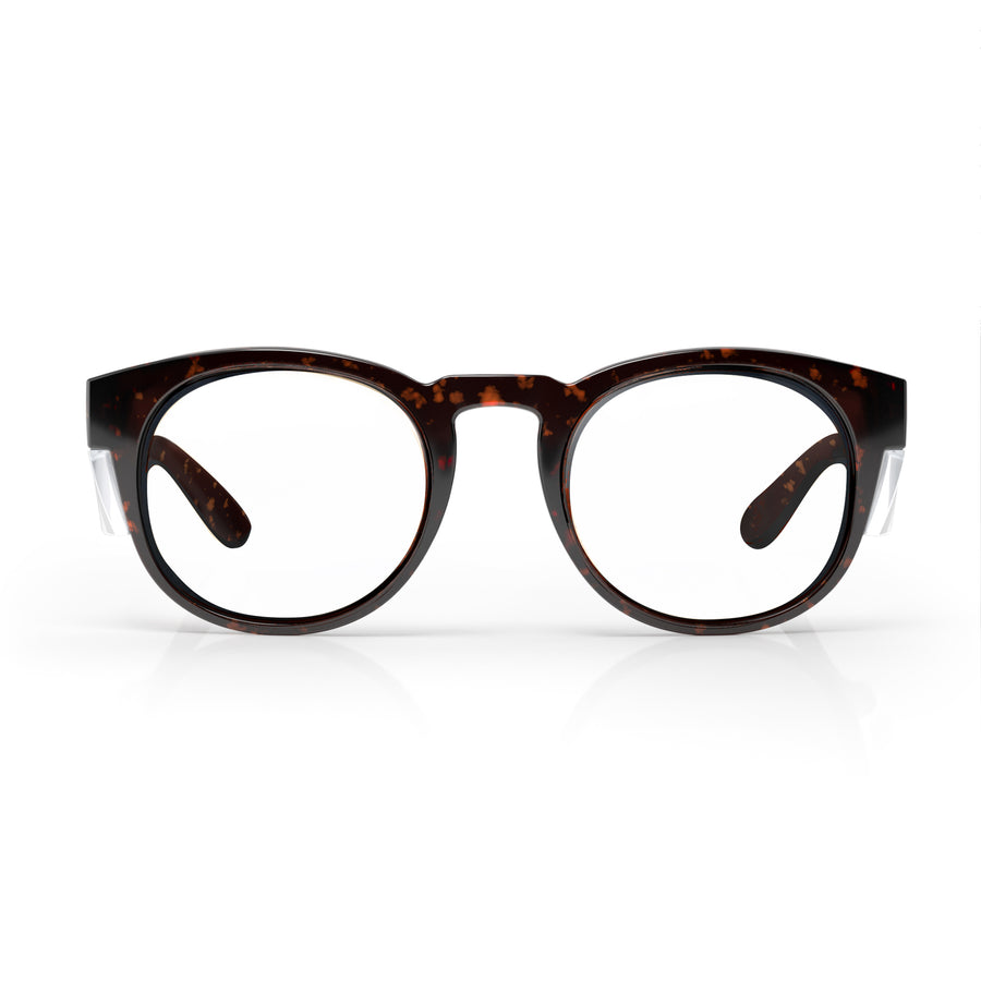 SafeStyle Cruisers prescription safety glasses in Brown Tort — front view