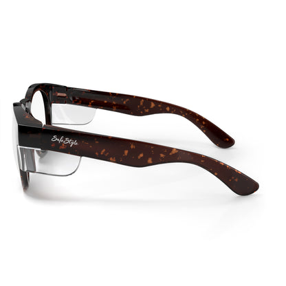 SafeStyle Cruisers prescription safety glasses in Brown Tort — side view