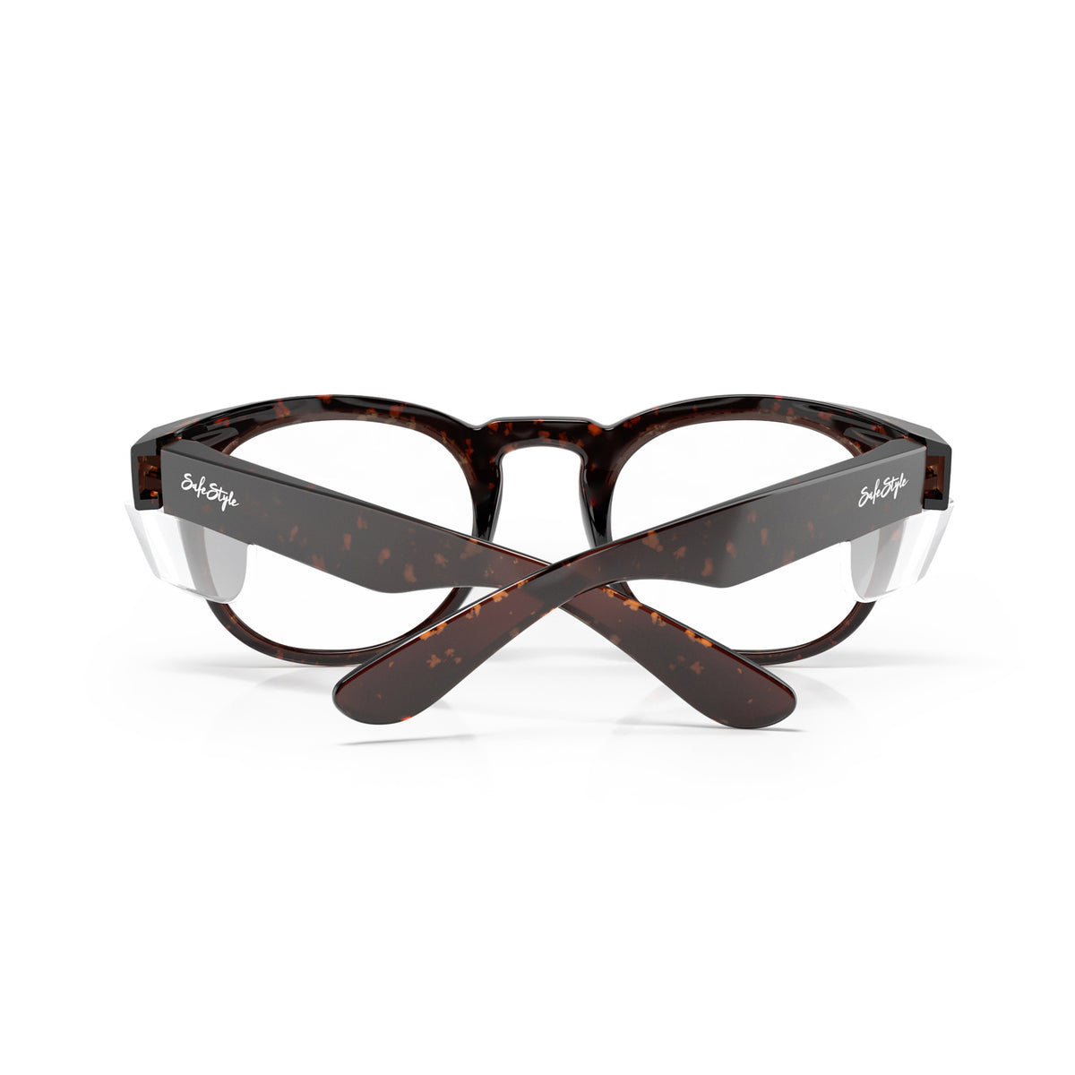 SafeStyle Cruisers prescription safety glasses in Brown Tort — back view
