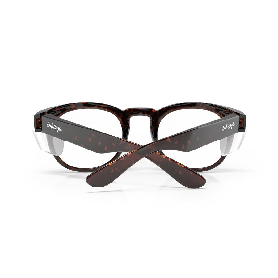 SafeStyle Cruisers prescription safety glasses in Brown Tort — back view