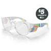 SafeStyle Cruisers prescription safety glasses in Clear Art Series V3 — angle view