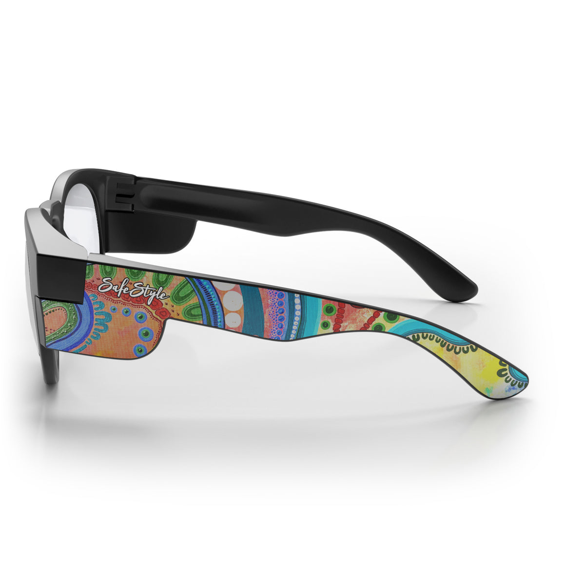 SafeStyle Cruisers prescription safety glasses in Matte Black Art Series V3 — side view