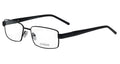 Evoque 8110 Satin Black optical frame, three-quarter view