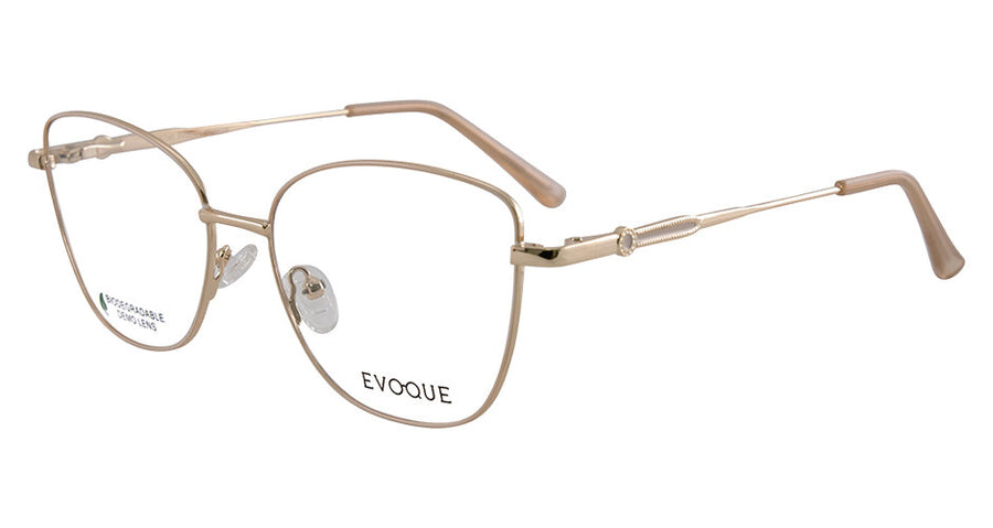 Evoque 8248 Cream / Gold optical frame, three-quarter view