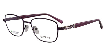 Evoque 8250 Purple optical frame, three-quarter view