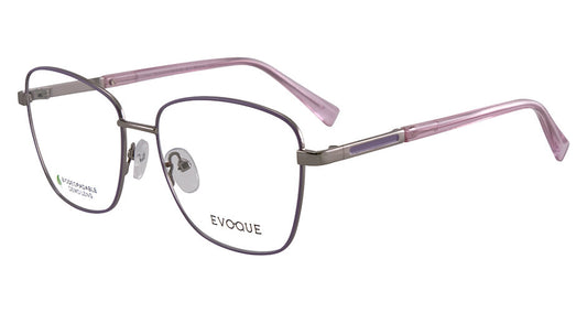 Evoque 8255 Lilac / Silver optical frame, three-quarter view
