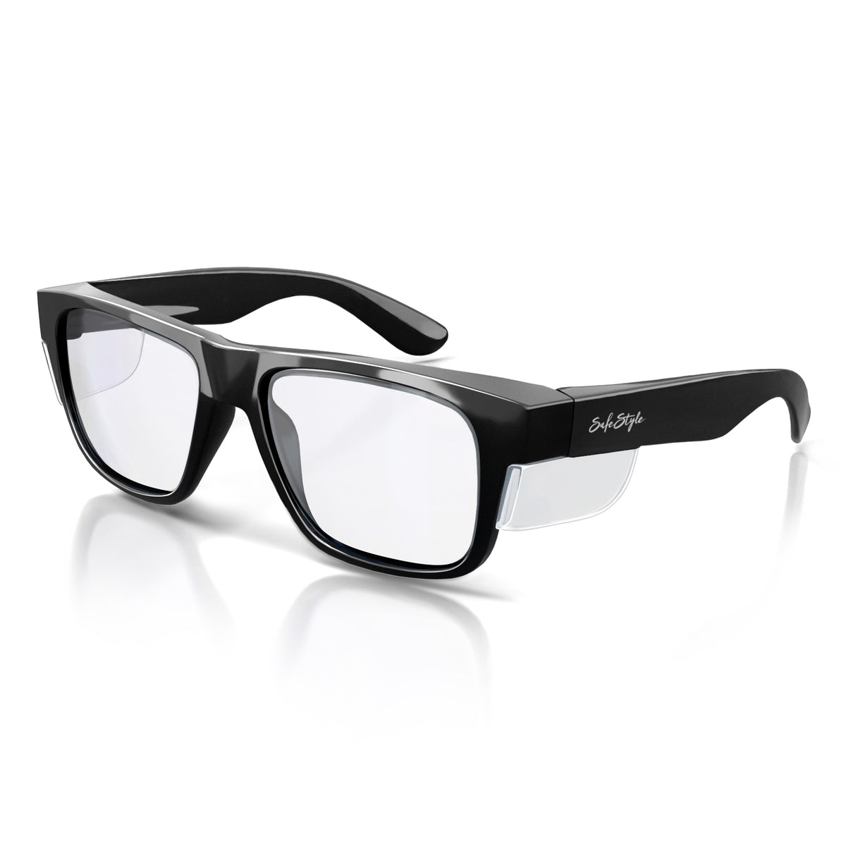 SafeStyle Fusions prescription safety glasses in Black — angle view