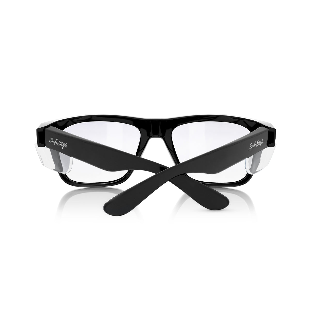 SafeStyle Fusions prescription safety glasses in Black — back view