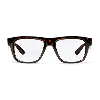 SafeStyle Fusions prescription safety glasses in Brown Tort — front view