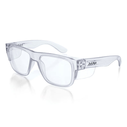SafeStyle Fusions prescription safety glasses in Clear — angle view