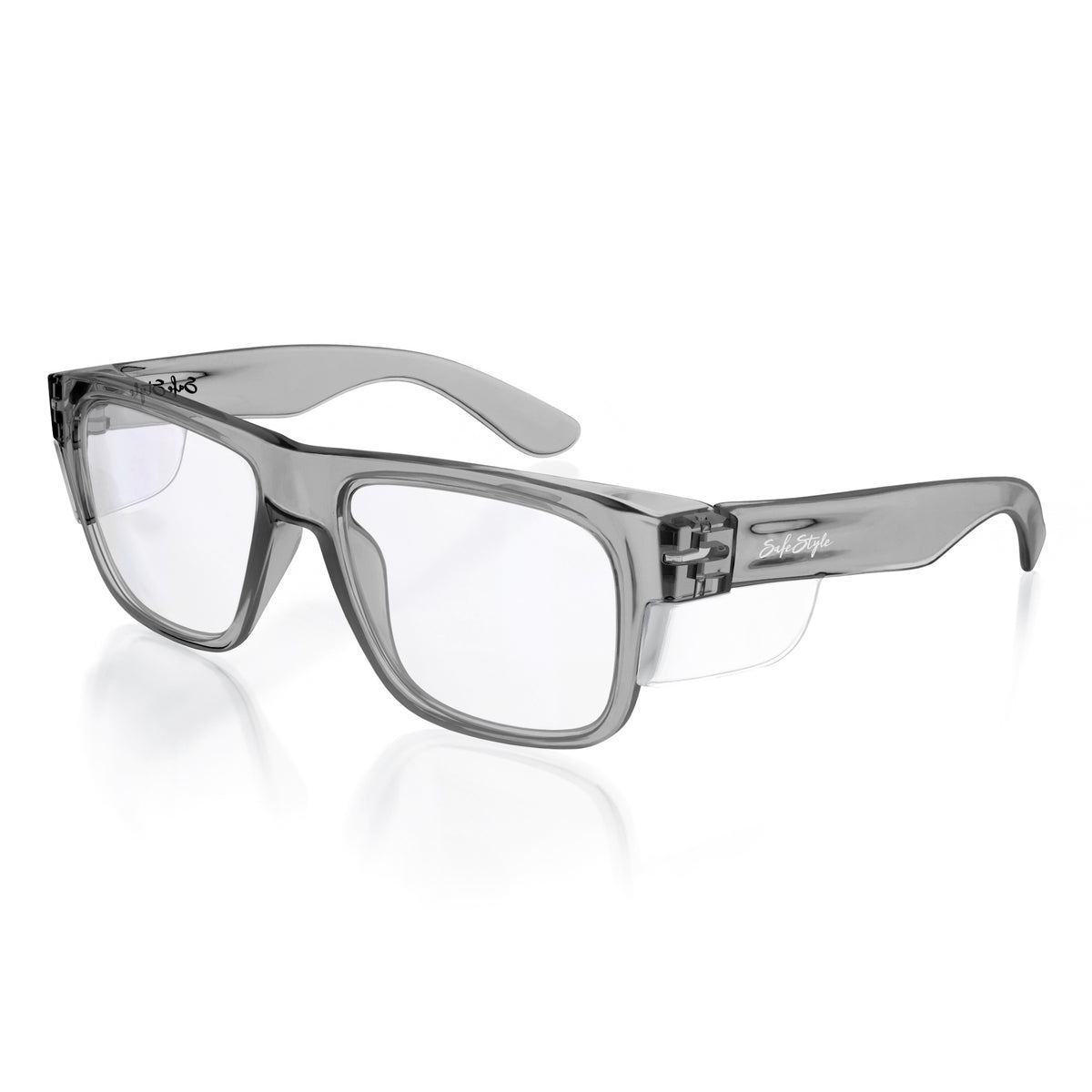 SafeStyle Fusions prescription safety glasses in Graphite — angle view