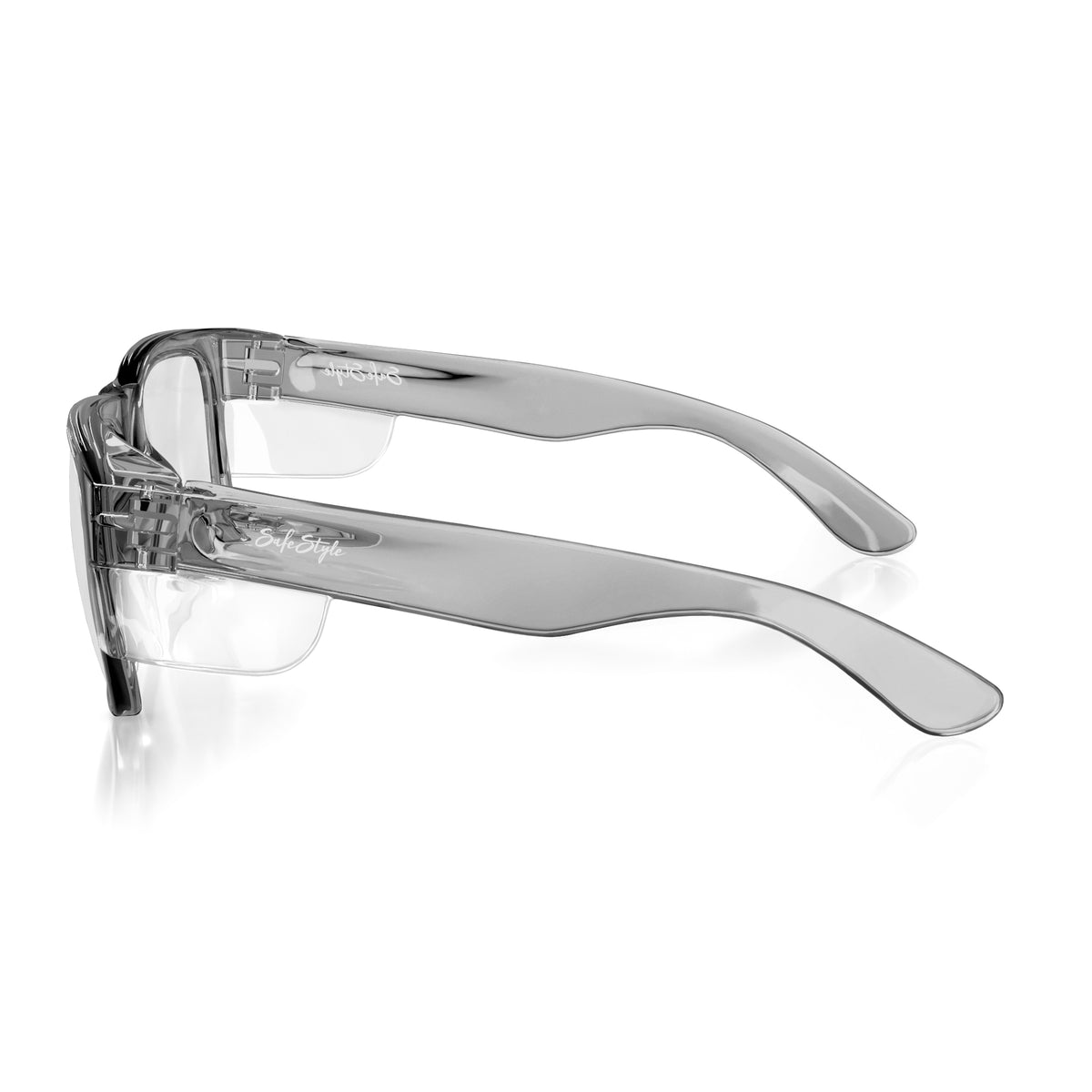 SafeStyle Fusions prescription safety glasses in Graphite — side view