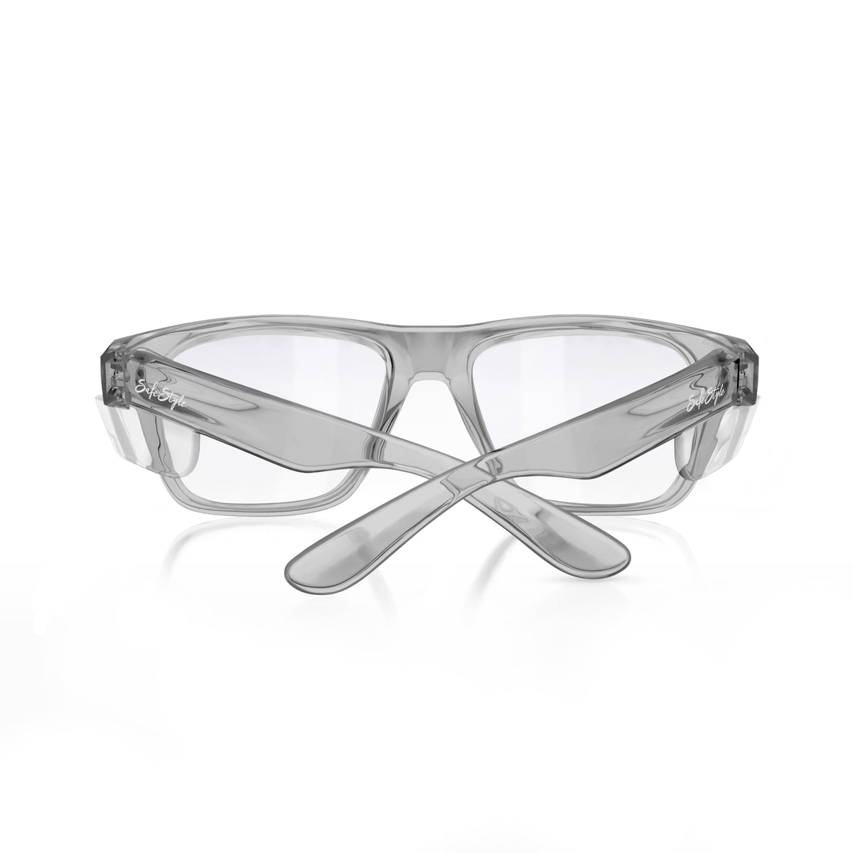 SafeStyle Fusions prescription safety glasses in Graphite — back view