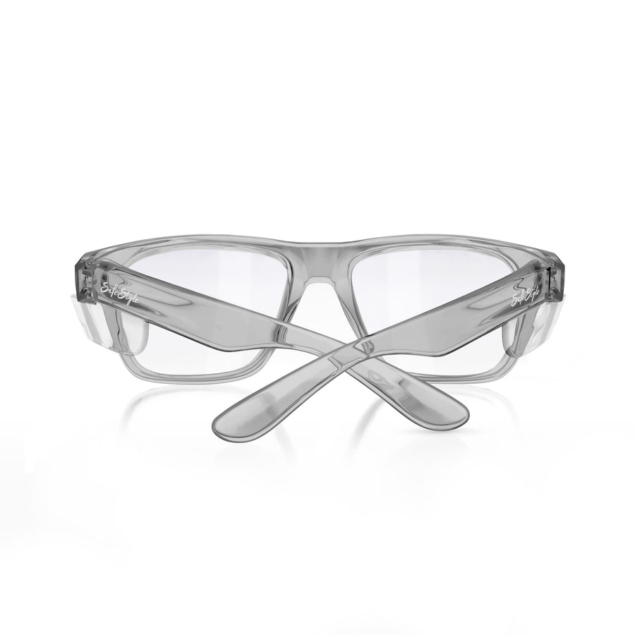 SafeStyle Fusions prescription safety glasses in Graphite — back view