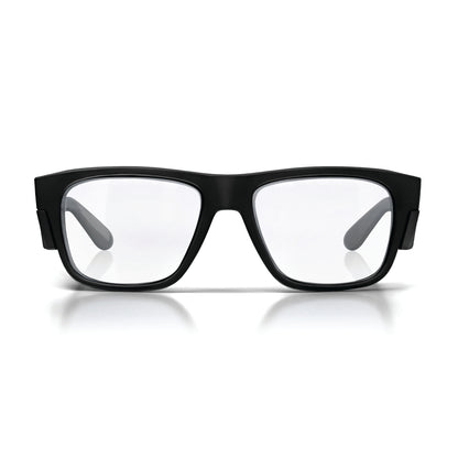 SafeStyle Fusions prescription safety glasses in Matte Black — front view