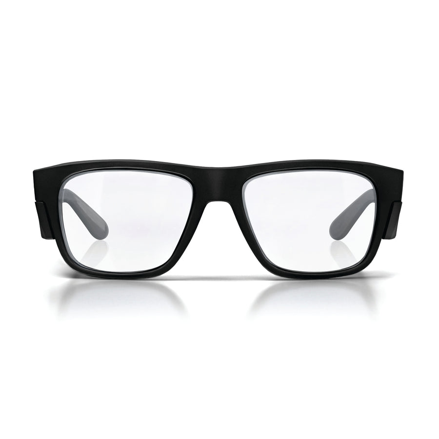 SafeStyle Fusions prescription safety glasses in Matte Black — front view