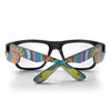 SafeStyle Fusions prescription safety glasses in Matte Black Art Series V3 — back view