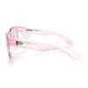 SafeStyle Fusions prescription safety glasses in Pink — side view