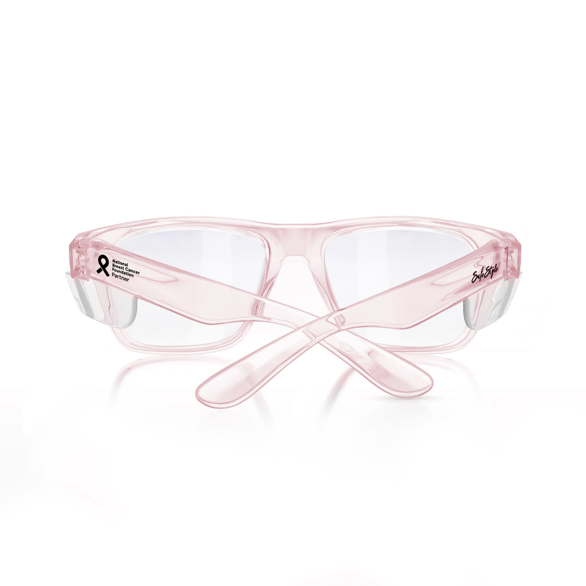 SafeStyle Fusions prescription safety glasses in Pink — back view