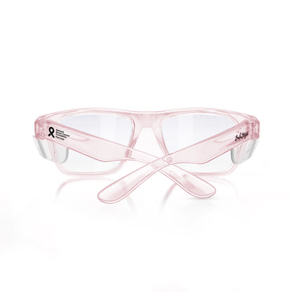SafeStyle Fusions prescription safety glasses in Pink — back view