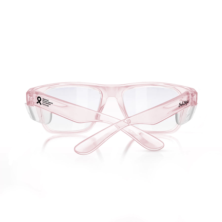 SafeStyle Fusions prescription safety glasses in Pink — back view