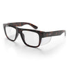 SafeStyle Fusions XL prescription safety glasses in Brown Tort — angle view
