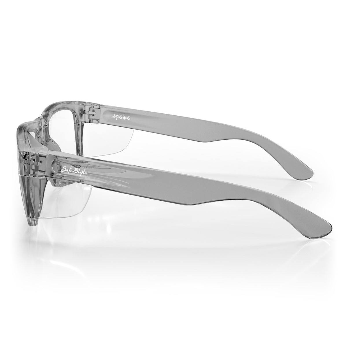 SafeStyle Fusions XL prescription safety glasses in Graphite — side view