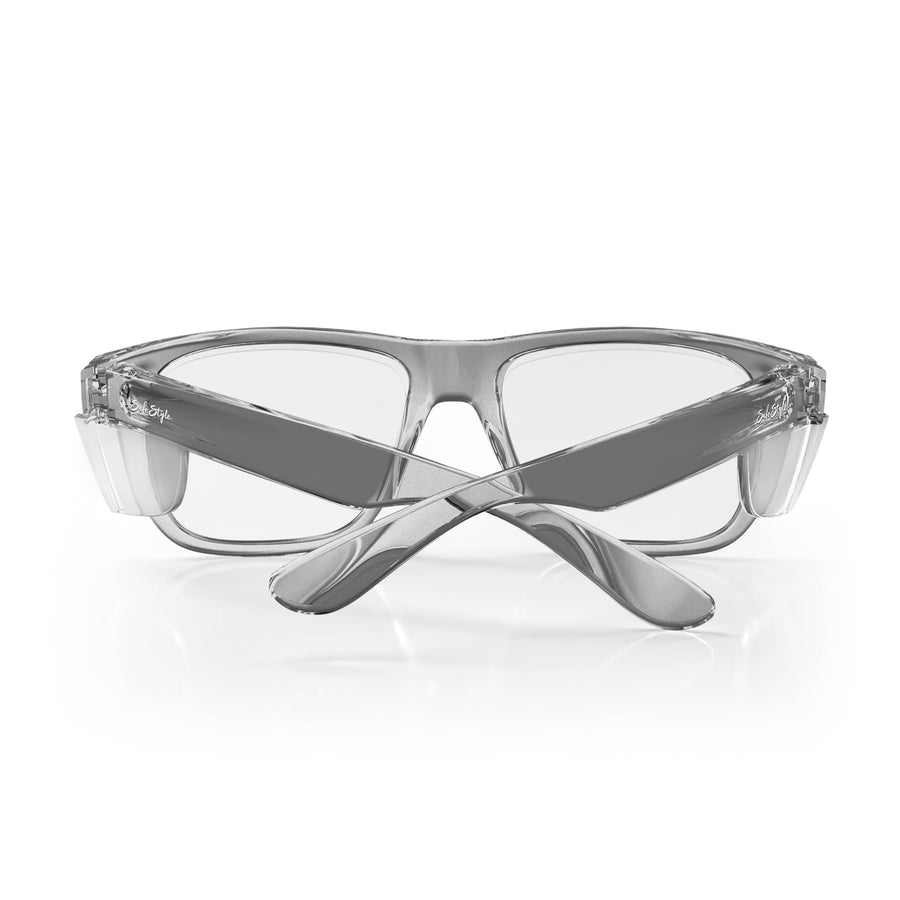 SafeStyle Fusions XL prescription safety glasses in Graphite — back view