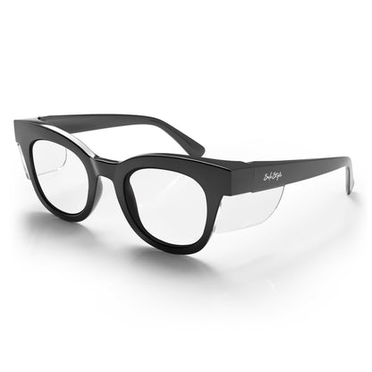 SafeStyle Harps prescription safety glasses in Black — angle view