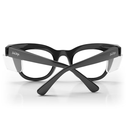 SafeStyle Harps prescription safety glasses in Black — back view