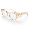 SafeStyle Harps prescription safety glasses in Champagne — angle view