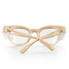 SafeStyle Harps prescription safety glasses in Champagne — back view