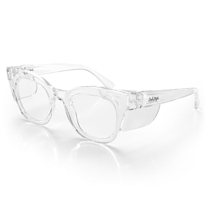 SafeStyle Harps prescription safety glasses in Clear — angle view