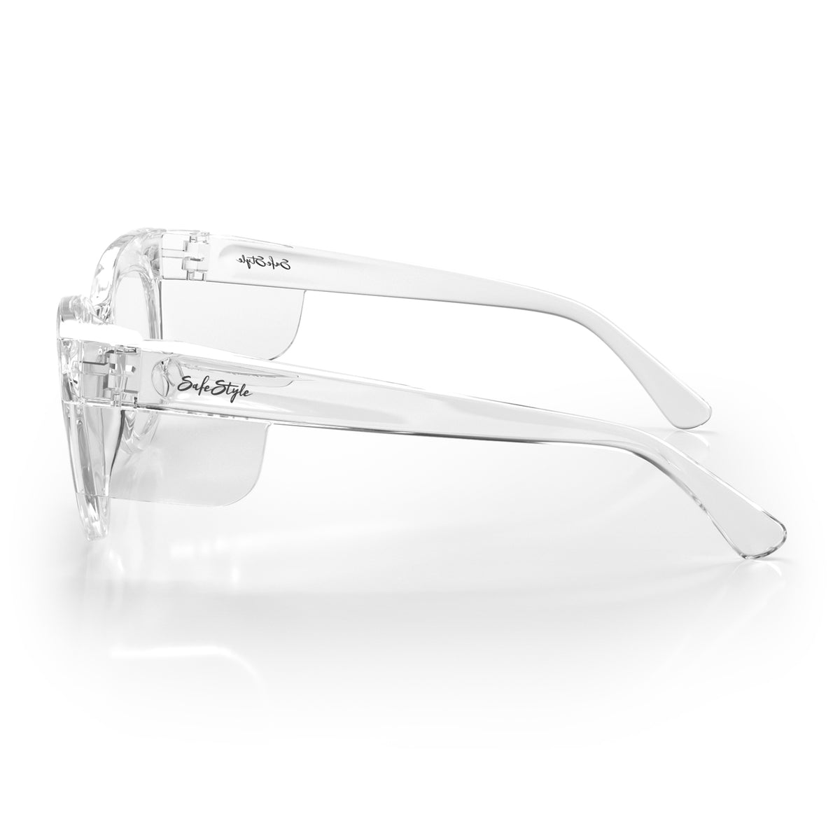 SafeStyle Harps prescription safety glasses in Clear — side view